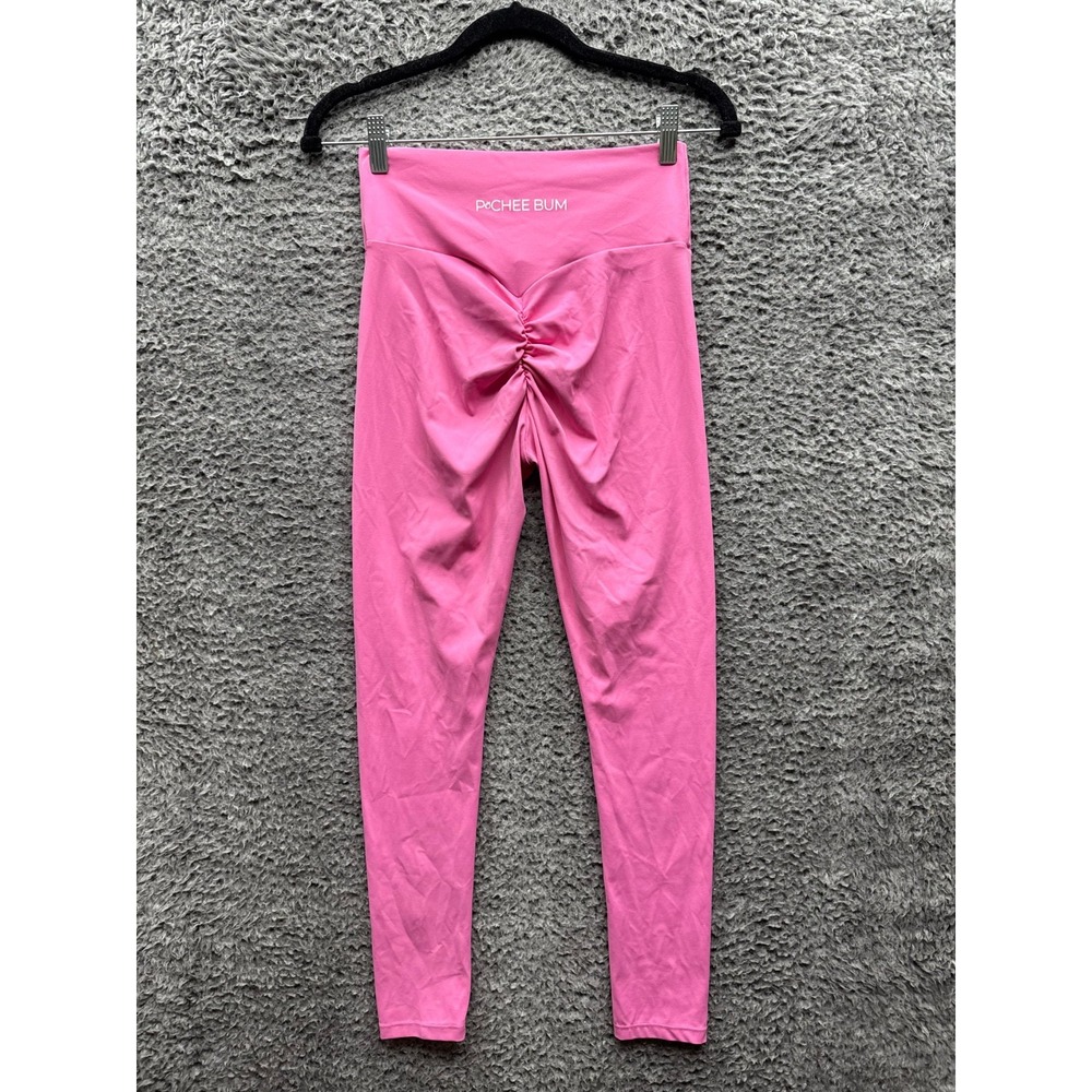 Pchee Bum Essential High Rise Elastic Waist Pull On Leggings Pink Womens‎ Size L